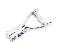Dioche Badge Hole Punch, 4x15mm Oval, 8 Sheet, Burr Free | Chrome Plated Metal, Soft Rubber Handle, Paper PVC ID Cards