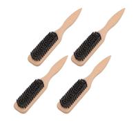 Dioche Beard Brush Mustache Brush Wood Handle Ergonomic Design Efficiently Styles Organizes Beard Hair for Men Grooming Barbershop Wood Imitation Animal Hair 4pcs