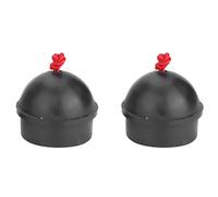 Dioche Billiard Cue Chalk Holder, Non-Slip Cue Tip Chalk Billiard Pool Cue Chalk Holder with Cord for Snooker Pool, Billiard Cue Accessories with Strings for Pool Table, Black (2pcs)