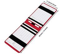 Dioche Book Personalized Score PU Score Card Holder - Snakeskin PU Leather Counter Keeper with Pencil, Ideal Golfers, Lightweight & Portable, Available in Red, Silver, (Red)