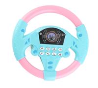 Dioche Car Steering Wheel Baby Educational Copilot Steering Wheel Toy - Interactive Music for Kids 4-6 Years - Stimulates Hearing & Rhythm Development - Includes Suction (Pink and blue)