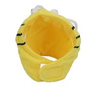 Dioche Cat Teaser Hat Interactive Toy Head Wearing Teaser Stick for Indoor Cats Soft Velvet Fabric Comfortable Fit 24 30cm Necks Yellow Bee Design