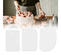 Dioche Catalyst Wedge 3pcs Plastic Cream Dough Scraper Set - Food Grade, Non-, Flexible Pastry Cutter Tools for Cake Decoration - Easy to and Store
