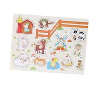 Dioche Cognitive Puzzle Knob Wooden Cognitive Knob Puzzle Educational Toy with Handle, Suitable for Children, Promotes Spatial Thinking and Imagination, 30cm, Safe and (A3006(animal))