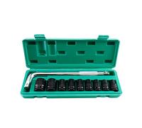 Dioche Deep Impact Socket 1/2-Inch Drive 40mm Deep Impact Socket Set - 10-Piece Sizes High Carbon Steel with 6-Point Hex Design, Includes L-Wrench & Storage Box (Type D)