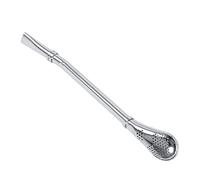 Dioche Dependable Stainless Steel Yerba Mate Bombilla Drinking Straw Filtered Spoon Silver Rust Proof Easy to for Yerba Mate Loose Leaf Tea French Press Coffee Silver