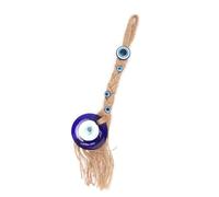 Dioche Devil's EyTurkish Glass Amulet - Blue Lucky Eye Charm - Decorative Evil Eye for Home and Office - Perfect Protection Gift with Jute Rope - 100%