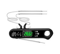 Dioche Digital Meat Thermometer - Read Cooking Thermometer with Dual Probes, Accurate Temperature Measurement for BBQ, Oven, and Kitchen Use, Includes Built-in Bottle Opener, (Black)