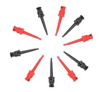 Dioche Dual Test Hook 10pcs P5002 Multimeter Test Hook Lead Grabbers Kit - Powerful Grasp for Tiny Components, Gold-Plated Accuracy, Versatile Use in IC Testing & Cell Phone Repair, (five black and