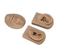Dioche Ear Piercing Practice 3D Silicone Nose and Mouth Model - for Piercing Practice & Suture Training Props, Human-Like Design, Material, Suitable for Students & Professionals (Dark Skin)