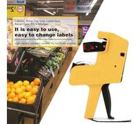Dioche Efficient MX-5500 Labeler with 8-Digit Capability for Precise Pricing - Lightweight Yellow Retail Tool Includes Ink Refill & Labels, Easy Price Tag Gun with Currency Symbols (Yellow)