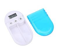 Dioche Electric Pills Case - 2 Compartment Digital Pill Box with Alarm & Timer Reminder, Multicolor, 38g