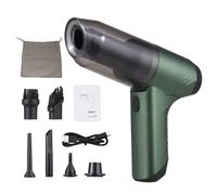 Dioche Fast VacuuHandheld Vacuum Cordless 19000Pa Powerful Suction & Blowing 3-in-1 Dust Buster Air Blower & Hand Pump Vacuum Cleaner 120W Rechargeable for Home & Car Use (Green)