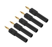 Dioche Female 2mm 4mm 5Pcs Convert Banana Plug 2mm to 4mm Adapter - Strong Conductivity, Versatile Use, PA Brass Material for High Voltage & Current, Exquisite Craftsmanship, 5 Colors (Black)