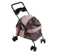 Dioche Four-Color Pet Stroller - a Folding Pet Stroller Suitable for Small and Medium-Sized Dogs and Cats, Equipped with a Cup Holder, Featuring a Bright Pink Design, and a Weight