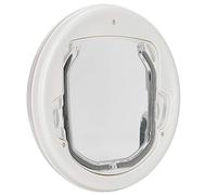 Dioche Glass Doors Flaps Two-Way Pet Flap Door for Cats and Dogs, Round Plastic Pet Access Door in White, Ideal for Home Use