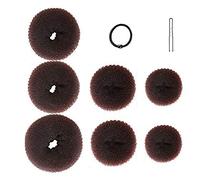 Dioche Hair Bun Maker Set Professional Hair Donut Bun Shaper Kit with 7 Sizes 10 Pins 5 Elastic Bands for Women Girls Party Wedding Yoga Running Dancing Soft Lightweight Washable