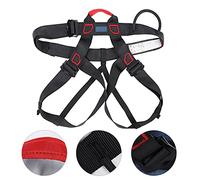Dioche Half Body Safety Belt Lightweight Rock Climbing Harness with Reinforced Loops & Durable Buckles for Mountaineering Rappelling Aerial Work Black Blue Orange Red Gray (Black)