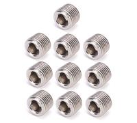 Dioche Hex Plug Head, 3/8 bsp Blanking Plug, 10pcs 304 Stainless Steel Pipe Fitting Plug Head Male Thread BSPP Hex Plug Head