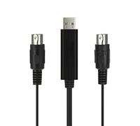 Dioche HiFing USB In-Out MIDI Cable | 1 In & 1 Out Interface | 16 MIDI Channels | Black Adapter for Music Keyboard | Plug & Play | Compatible with &