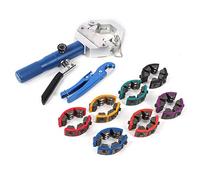 Dioche Hose Crimping Tool Handheld Hydraulic A/C Hose Crimper Kit Portable Manual Auto Air Conditioning Fittings Crimping Tool with Complete Die Set