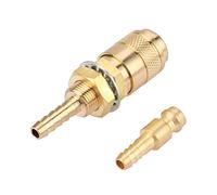 Dioche Inert Gas Hose M6 Gas & Water Quick Connector Set - Easy Install for MIG TIG Welding Torch - Durable Brass Fitting - Fast Connection Adapter for Water/ (Gold)