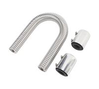 Dioche Kit Efficient Cooling 24in Stainless Steel Coolant Radiator Hose Kit - Flexible Efficient Cooling Hose for 1 3/4in, 1 /2in, and /4in Hoses - Includes Cap, Red (Silver)