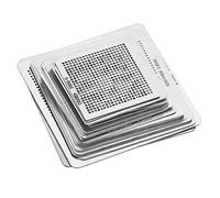 Dioche Kit Station Stencil 33pcs BGA Reballing Stencils Steel Template Mesh Set, Suitable for Hot Heating, Fully Meeting the Reballing Needs of Various BGA ICS.