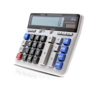 Dioche Large 12 Digit Electronic Calculator Solar Battery Power Big Button Desktop Office Calculator with Memory Function for Business School Office Supplies Black 19 X 15.5 X 4cm