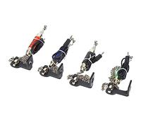 Dioche LED Illuminated Fishing Rod Set - 4 PCS Outdoor Fish Bite Indicator with Adjustable Metal Clamp/Holder for Day/Night Use