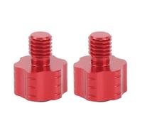 Dioche Left Hand Threaded 2pcs 8mm Motorcycle Mirror Hole Plugs Aluminum Alloy Anodizing Left Hand Threaded Rearview Mirror Hole Screw (Red)