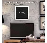 Dioche Letter Board 25cm X 25cm Message Plastic Letter Board | Changeable Letters & Numbers | Home Decor for Bedroom, Living Room, Porch (White Frame)