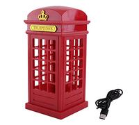 Dioche London Telephone Booth London Telephone Box Abs+Led Red Creative Retro Classic Telephone Booth Night Light Touch Sensor Dimmable Yellow Led Desk Lamp