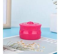 Dioche Loose Powder Container Vintage Rose Empty Makeup Loose Powder Dispenser Box with Soft Puff Lightweight & Travel-Friendly Cosmetic Case, Black (Rose Red)