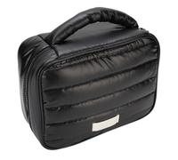 Dioche Makeup Cosmetic Bag Large Capacity Rain Proof Stylish Portable Makeup Organizer for Travel and Home Use Down Filled Cloth 24.5 X 19 X 9cm (Black)