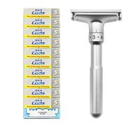 Dioche Manual Beard Trimmer, Adjustable Sharpness Versatile Portable Shaving Tool with Durable Design, for Men All Facial Hair Types (Silver)