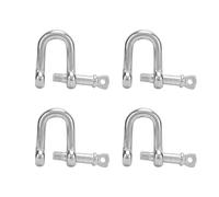 Dioche Marine Shackles 4PCS Stainless Steel D Shackle Marine Hardware D for Coupling Chains and Wire Ropes, and (12mm)