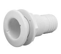 Dioche Marine Through Hull Fitting 2in White ABS Plastic Hose Coupler for Boat Drain Outlet Accessory