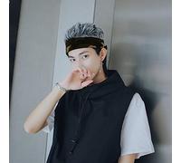 Dioche Men Brown Spiky Men Artificial Wig Hat - Camouflage Gray Short Hair Wig with Adjustable Headband for Stylish - Ideal for Parties and Outdoor Activities