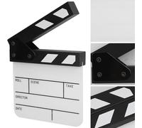 Dioche Mini Acrylic Director Clapperboard for TV Movie Action Scenes with Durable 3mm Board and Pen Included for Easy Film Cut and Scene Marking (Black and white board PAV1BWE3S)