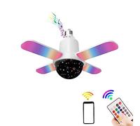 Dioche Mini Projector Lamp, 24W Mini BT Projector Music RGB Seven-Color Four-Leaf Lamp, Foldable, Wide Lighting Range, Easy to Install, and Safe, Suitable for (White #-2)