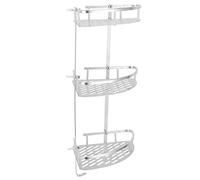 Dioche Minimalist 3-Tier Corner Shower Shelf, Wall Mounted Shower Organizer, Silver