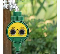 Dioche Multi-Function Automatic Electronic Watering Timer for Garden Irrigation with Dual Dial Controls, Plastic for Roof Garden and Balcony