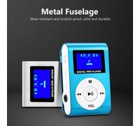 Dioche Music Player MP3 Mini Portable MP3 Music Player with LCD Screen, Metal Clamp/Holder-on Design, Supports 32GB TF Card, Rechargeable 90mAh Battery, Lightweight & Durable - Available in (Rose red)