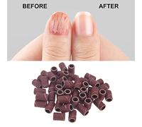 Dioche Nail Art Drill Sanding Bands Professional 150Pcs Set Medium Coarse Grit 80 120 180 for Manicure Pedicure Nail Care Artificial Nails Brown 15x15.5x2cm