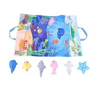 Dioche Ocean Animal Play Animal Puzzle Game Sensory Toy Set Educational Learning Color Grasp Game Ocean Play Mat for Toddlers 1-3 Years Old