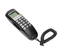Dioche Office Small Wired Corded Phone with LCD Display Innovative Function Small Wired Landline Telephone for Use Lightweight ABS Design (Black)