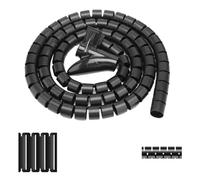 Dioche Organizer Wire Wrap Flexible Spiral Tube Cable Organizer - 1.5m × 22mm - Reusable Wire Wrap with Zip-Up Solution for Home & Office - Perfect for Managing Cables & Protecting (1.5m*28mm)