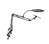 Dioche Overhead Camera Mount - Adjustable Desk Stand for Phones & Cameras with Fill Light, Support - Perfect for Live Streaming & Recording, 41.5cm Adjustable Arm (A)