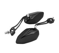 Dioche Pair 8mm 10mm Universal Motorcycle Rearview Mirrors | Aluminum Alloy & Clear Visibility | Angle Design | Stylish & | Fits Most Bikes (Black)